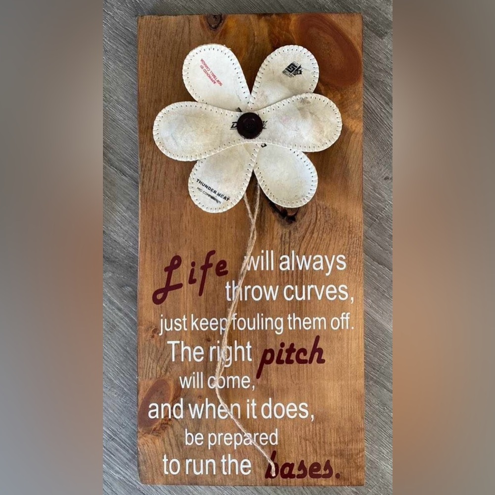 Decorative Baseball Wall Art with Inspirational Quote